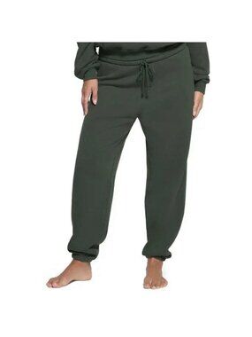 SKIMS Spruce Green Cotton Blend Fleece Drawstring Jogger Pants Size Small